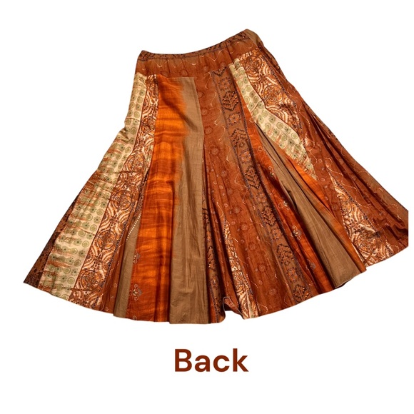 Karen Kane Orange and Brown Full Skirt - Picture 2 of 8